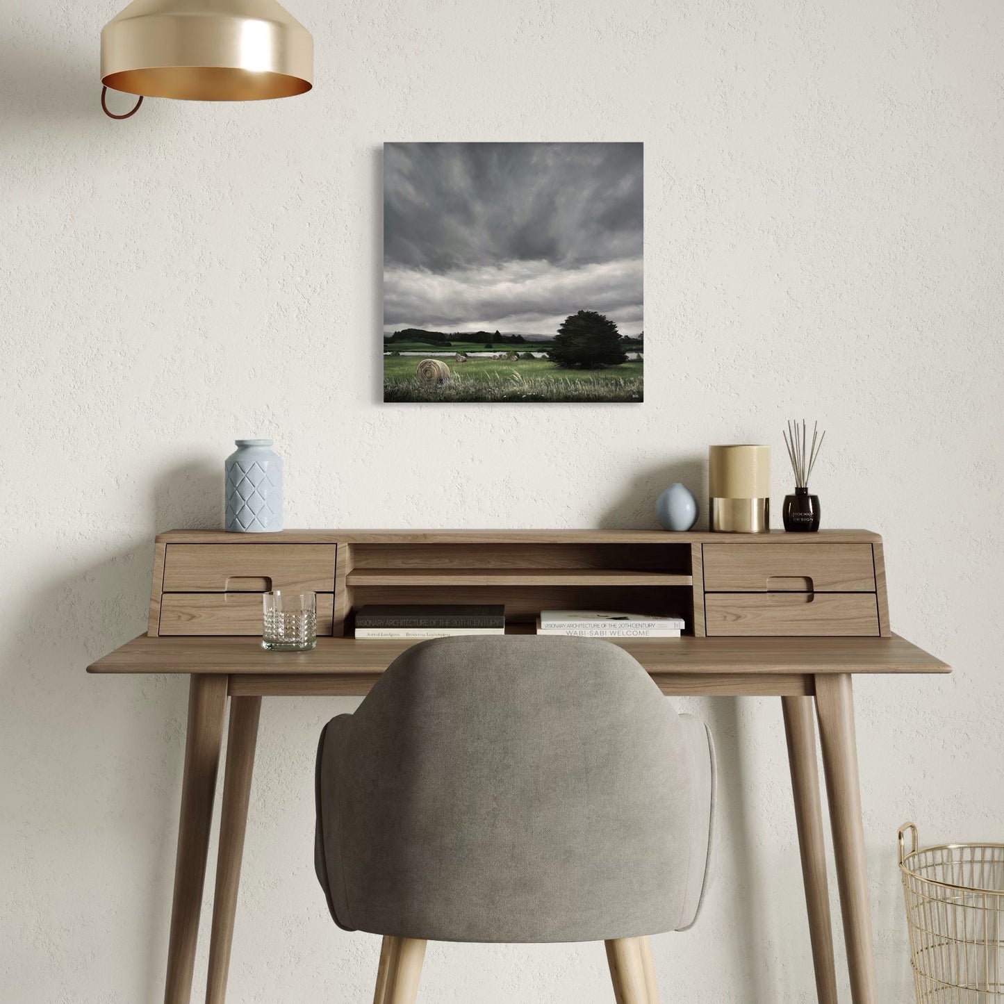 Hay Bales by the Dam