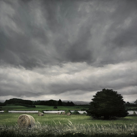 Hay Bales by the Dam